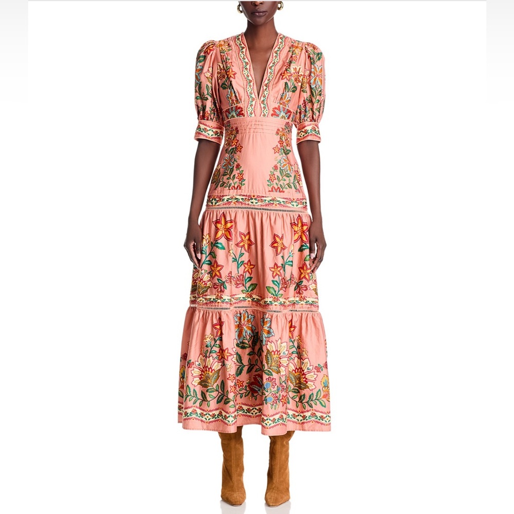 FARM Rio Pink Garden Delight Short Sleeve Maxi Dress - Picture 6 of 14